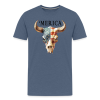 Load image into Gallery viewer, &quot;Merica Moo-stique&quot; - Bold Men&#39;s Premium 4th of July T-Shirt - heather blue
