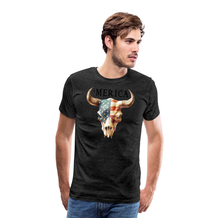 "Merica Moo-stique" - Bold Men's Premium 4th of July T-Shirt - charcoal grey