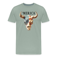 Load image into Gallery viewer, &quot;Merica Moo-stique&quot; - Bold Men&#39;s Premium 4th of July T-Shirt - steel green
