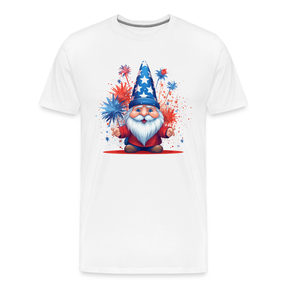 "Yankee Doodle Dandy Gnome" - Charming Men's Premium 4th of July T-Shirt - white