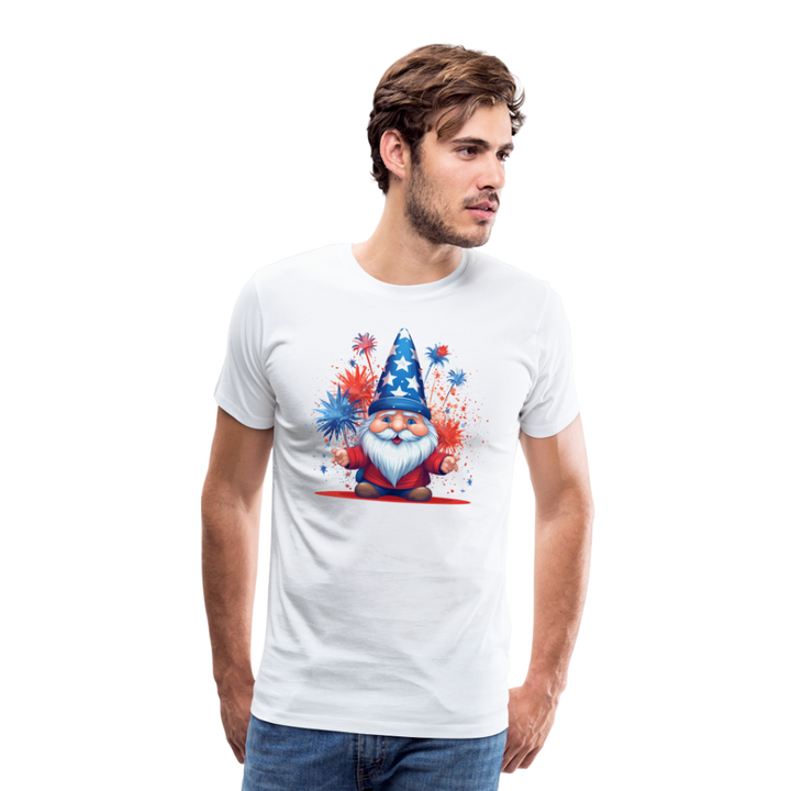 "Yankee Doodle Dandy Gnome" - Charming Men's Premium 4th of July T-Shirt - white