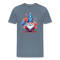 Load image into Gallery viewer, &quot;Yankee Doodle Dandy Gnome&quot; - Charming Men&#39;s Premium 4th of July T-Shirt - steel blue
