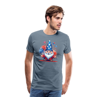 Load image into Gallery viewer, &quot;Yankee Doodle Dandy Gnome&quot; - Charming Men&#39;s Premium 4th of July T-Shirt - steel blue
