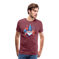 Load image into Gallery viewer, &quot;Yankee Doodle Dandy Gnome&quot; - Charming Men&#39;s Premium 4th of July T-Shirt - heather burgundy
