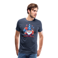 Load image into Gallery viewer, &quot;Yankee Doodle Dandy Gnome&quot; - Charming Men&#39;s Premium 4th of July T-Shirt - heather blue

