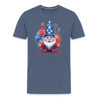 Load image into Gallery viewer, &quot;Yankee Doodle Dandy Gnome&quot; - Charming Men&#39;s Premium 4th of July T-Shirt - heather blue
