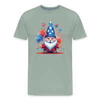 Load image into Gallery viewer, &quot;Yankee Doodle Dandy Gnome&quot; - Charming Men&#39;s Premium 4th of July T-Shirt - steel green
