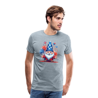 Load image into Gallery viewer, &quot;Yankee Doodle Dandy Gnome&quot; - Charming Men&#39;s Premium 4th of July T-Shirt - heather ice blue
