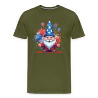 Load image into Gallery viewer, &quot;Yankee Doodle Dandy Gnome&quot; - Charming Men&#39;s Premium 4th of July T-Shirt - olive green
