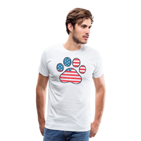 Load image into Gallery viewer, &quot;Pawtriotic Spirit&quot; - Men&#39;s Premium 4th of July T-Shirt - white
