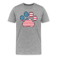 Load image into Gallery viewer, &quot;Pawtriotic Spirit&quot; - Men&#39;s Premium 4th of July T-Shirt - heather gray
