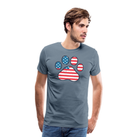 Load image into Gallery viewer, &quot;Pawtriotic Spirit&quot; - Men&#39;s Premium 4th of July T-Shirt - steel blue
