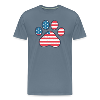 Load image into Gallery viewer, &quot;Pawtriotic Spirit&quot; - Men&#39;s Premium 4th of July T-Shirt - steel blue
