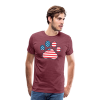 Load image into Gallery viewer, &quot;Pawtriotic Spirit&quot; - Men&#39;s Premium 4th of July T-Shirt - heather burgundy
