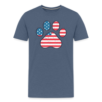 Load image into Gallery viewer, &quot;Pawtriotic Spirit&quot; - Men&#39;s Premium 4th of July T-Shirt - heather blue
