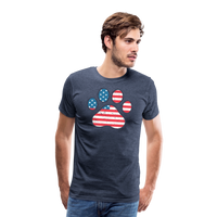 Load image into Gallery viewer, &quot;Pawtriotic Spirit&quot; - Men&#39;s Premium 4th of July T-Shirt - heather blue

