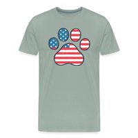 Load image into Gallery viewer, &quot;Pawtriotic Spirit&quot; - Men&#39;s Premium 4th of July T-Shirt - steel green

