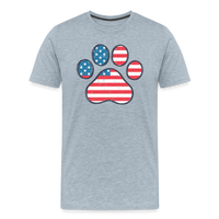 Load image into Gallery viewer, &quot;Pawtriotic Spirit&quot; - Men&#39;s Premium 4th of July T-Shirt - heather ice blue
