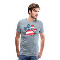 Load image into Gallery viewer, &quot;Pawtriotic Spirit&quot; - Men&#39;s Premium 4th of July T-Shirt - heather ice blue
