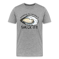 Load image into Gallery viewer, &quot;Shuck It&quot; Humorous Oyster T-Shirt - Unique Casual Seafood Enthusiast Apparel - heather gray
