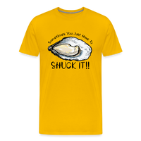 Load image into Gallery viewer, &quot;Shuck It&quot; Humorous Oyster T-Shirt - Unique Casual Seafood Enthusiast Apparel - sun yellow
