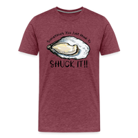 Load image into Gallery viewer, &quot;Shuck It&quot; Humorous Oyster T-Shirt - Unique Casual Seafood Enthusiast Apparel - heather burgundy
