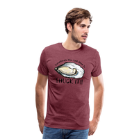 Load image into Gallery viewer, &quot;Shuck It&quot; Humorous Oyster T-Shirt - Unique Casual Seafood Enthusiast Apparel - heather burgundy
