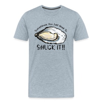 Load image into Gallery viewer, &quot;Shuck It&quot; Humorous Oyster T-Shirt - Unique Casual Seafood Enthusiast Apparel - heather ice blue
