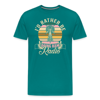 Load image into Gallery viewer, Transmitter Tributes: &#39;I&#39;d Rather Be Doing Ham Radio&#39; - Men&#39;s Premium T-Shirt - teal
