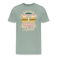 Load image into Gallery viewer, Transmitter Tributes: &#39;I&#39;d Rather Be Doing Ham Radio&#39; - Men&#39;s Premium T-Shirt - steel green
