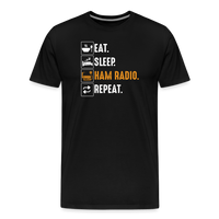 Load image into Gallery viewer, Radiowave Rituals: &#39;Eat. Sleep. Ham Radio. Repeat&#39; - Men&#39;s Premium T-Shirt - black

