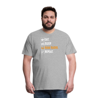 Load image into Gallery viewer, Radiowave Rituals: &#39;Eat. Sleep. Ham Radio. Repeat&#39; - Men&#39;s Premium T-Shirt - heather gray
