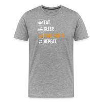 Load image into Gallery viewer, Radiowave Rituals: &#39;Eat. Sleep. Ham Radio. Repeat&#39; - Men&#39;s Premium T-Shirt - heather gray
