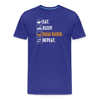Load image into Gallery viewer, Radiowave Rituals: &#39;Eat. Sleep. Ham Radio. Repeat&#39; - Men&#39;s Premium T-Shirt - royal blue
