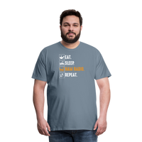 Load image into Gallery viewer, Radiowave Rituals: &#39;Eat. Sleep. Ham Radio. Repeat&#39; - Men&#39;s Premium T-Shirt - steel blue
