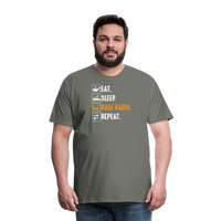 Load image into Gallery viewer, Radiowave Rituals: &#39;Eat. Sleep. Ham Radio. Repeat&#39; - Men&#39;s Premium T-Shirt - asphalt gray

