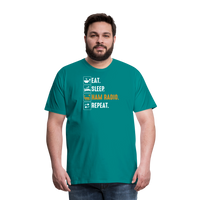 Load image into Gallery viewer, Radiowave Rituals: &#39;Eat. Sleep. Ham Radio. Repeat&#39; - Men&#39;s Premium T-Shirt - teal
