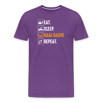 Load image into Gallery viewer, Radiowave Rituals: &#39;Eat. Sleep. Ham Radio. Repeat&#39; - Men&#39;s Premium T-Shirt - purple

