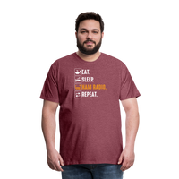 Load image into Gallery viewer, Radiowave Rituals: &#39;Eat. Sleep. Ham Radio. Repeat&#39; - Men&#39;s Premium T-Shirt - heather burgundy
