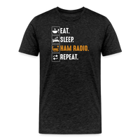 Load image into Gallery viewer, Radiowave Rituals: &#39;Eat. Sleep. Ham Radio. Repeat&#39; - Men&#39;s Premium T-Shirt - charcoal grey
