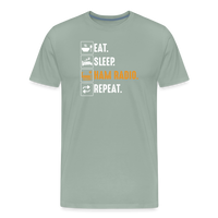 Load image into Gallery viewer, Radiowave Rituals: &#39;Eat. Sleep. Ham Radio. Repeat&#39; - Men&#39;s Premium T-Shirt - steel green
