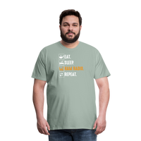 Load image into Gallery viewer, Radiowave Rituals: &#39;Eat. Sleep. Ham Radio. Repeat&#39; - Men&#39;s Premium T-Shirt - steel green
