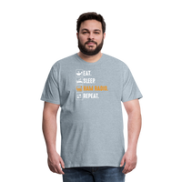 Load image into Gallery viewer, Radiowave Rituals: &#39;Eat. Sleep. Ham Radio. Repeat&#39; - Men&#39;s Premium T-Shirt - heather ice blue
