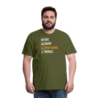 Load image into Gallery viewer, Radiowave Rituals: &#39;Eat. Sleep. Ham Radio. Repeat&#39; - Men&#39;s Premium T-Shirt - olive green
