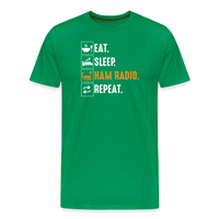 Load image into Gallery viewer, Radiowave Rituals: &#39;Eat. Sleep. Ham Radio. Repeat&#39; - Men&#39;s Premium T-Shirt - kelly green
