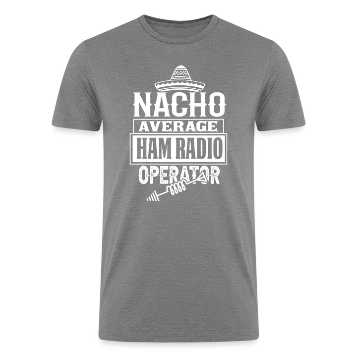 Quirky QSOs: 'Nacho Average Ham Radio Operator' - Men’s Tri-Blend Organic T-Shirt - heather gray