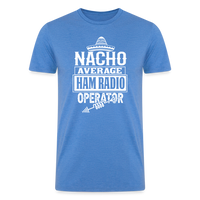 Load image into Gallery viewer, Quirky QSOs: &#39;Nacho Average Ham Radio Operator&#39; - Men’s Tri-Blend Organic T-Shirt -  heather blue
