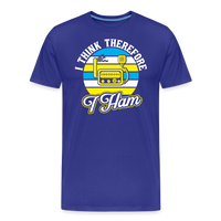 Load image into Gallery viewer, Cognitive Callsigns: &#39;I Think, Therefore I Ham&#39; - Men&#39;s Premium T-Shirt - royal blue
