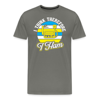 Load image into Gallery viewer, Cognitive Callsigns: &#39;I Think, Therefore I Ham&#39; - Men&#39;s Premium T-Shirt - asphalt gray
