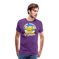 Load image into Gallery viewer, Cognitive Callsigns: &#39;I Think, Therefore I Ham&#39; - Men&#39;s Premium T-Shirt - purple
